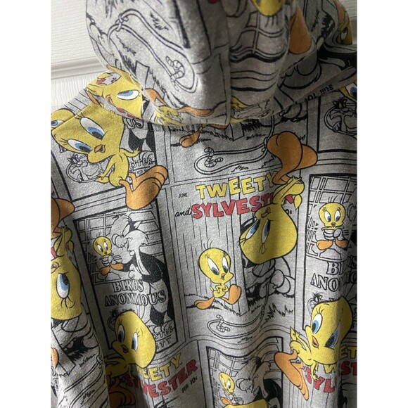 Warner Bros Looney Tunes Womens Med Tweety and Slyvester All Over Print Hoodie - Picture 4 of 7